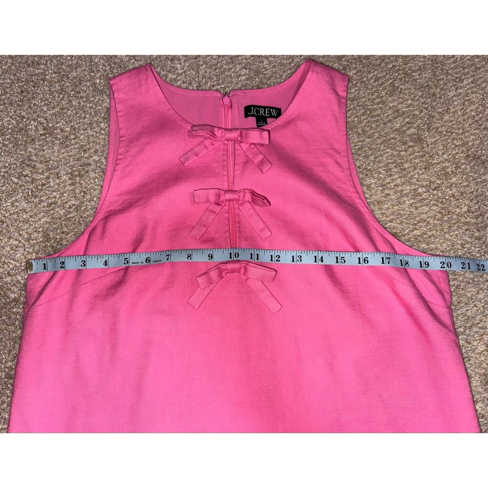 J.Crew Re-Imagined Pink Linen Blend Bow Front Shift Dress Woman’s Size Large - Picture 10 of 16